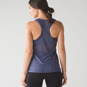 Lululemon Fast As Light 2-In-1 Tank with Built in Bra Mesh Gray Purple Size 12